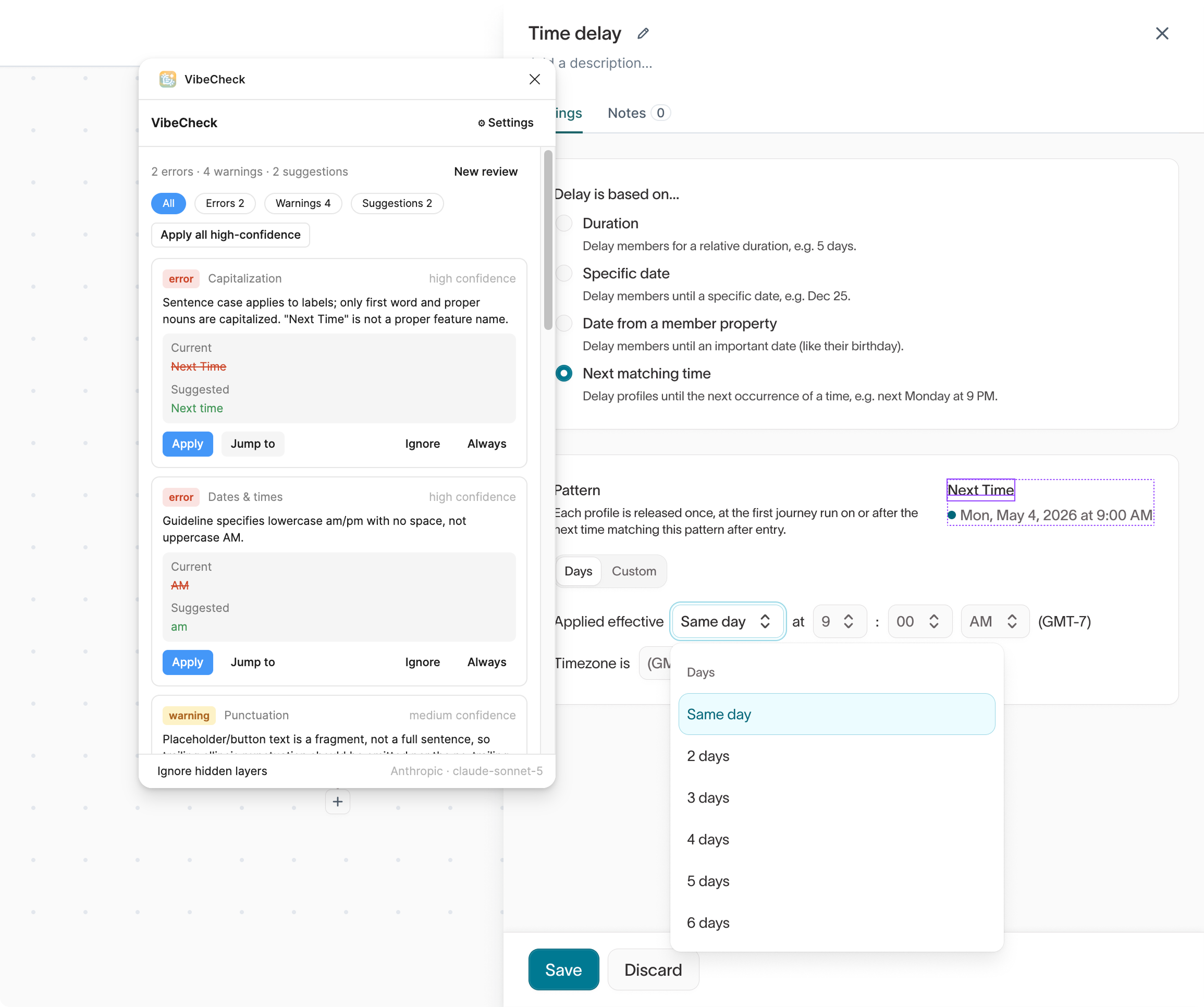 VibeCheck plugin screenshot